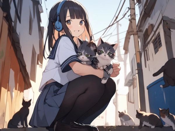 路地裏猫の集会