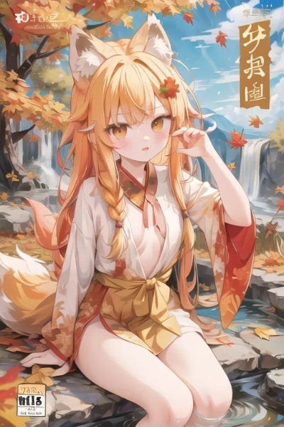 秋の小さなキツネ