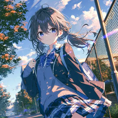 風に舞うポニーテールの放課後