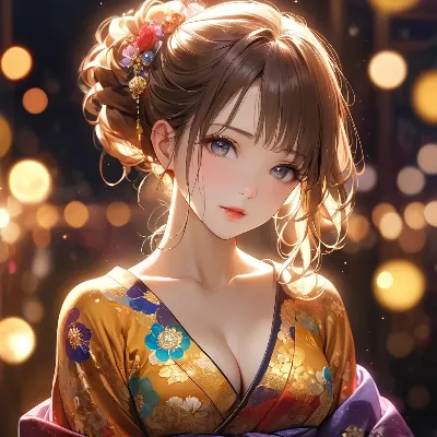 金色の着物に輝く美麗な瞳
