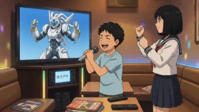 姉弟でカラオケ　GIF