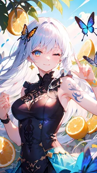 Citrus & Blue butterfly