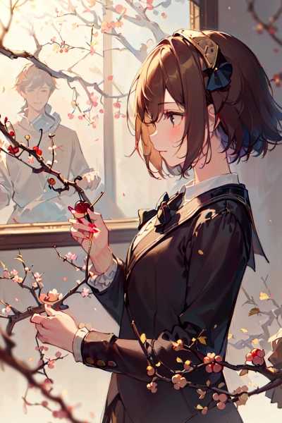 桜とJK　画風色々