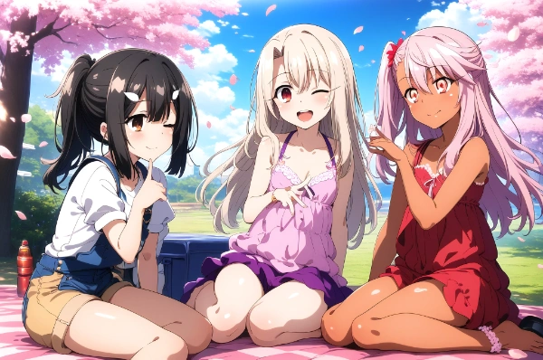 ピクニックを楽しむ3人🌸