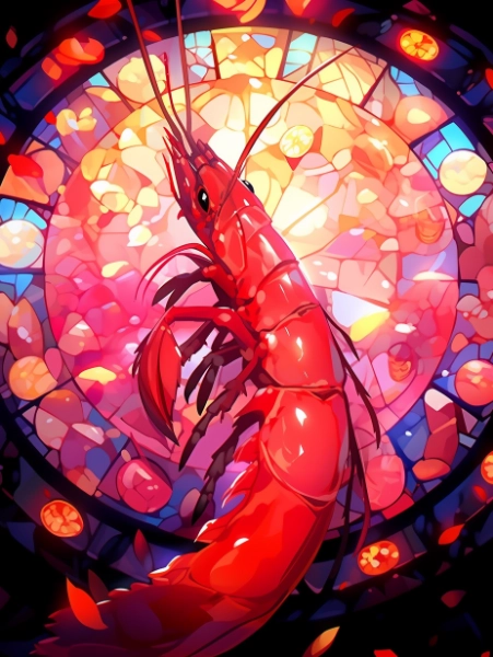 ステンドグラスエビ