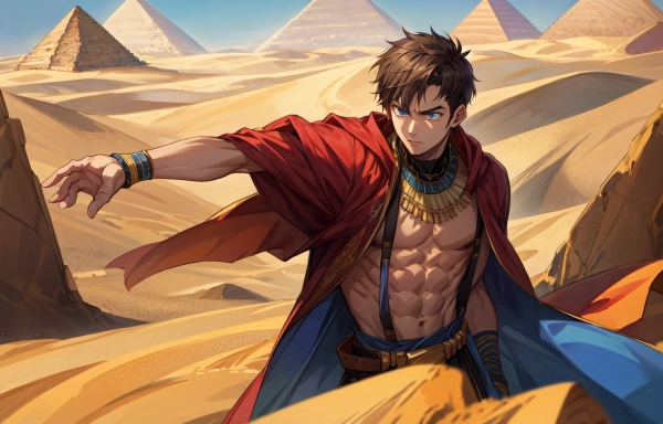 褐色のブラウン短髪男性と砂漠！！（7枚）