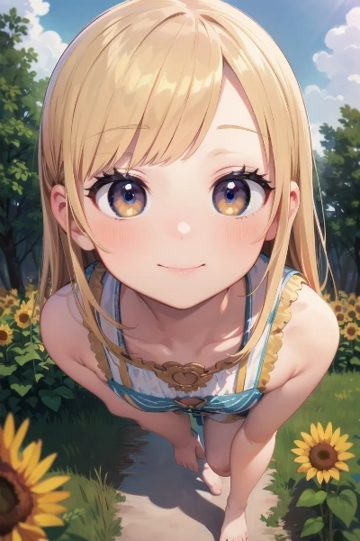 公園で佇む金色の髪の少女