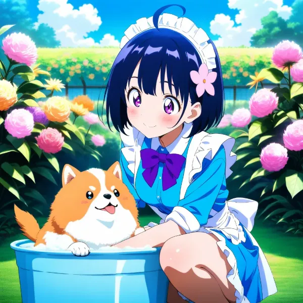 ペットをシャンプー