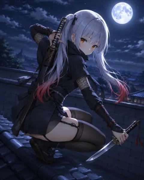 月夜の忍少女