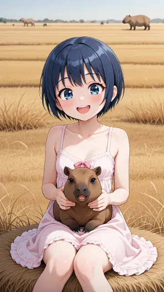 カピバラの子を抱いたよ！