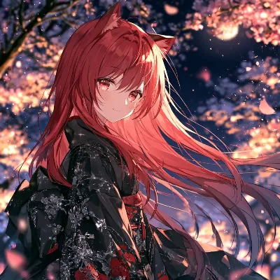 桜夜に輝く狐の涙