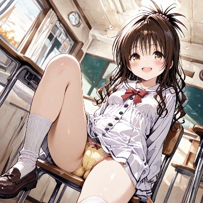 学校で制服で美柑と