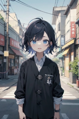 通学路の少年