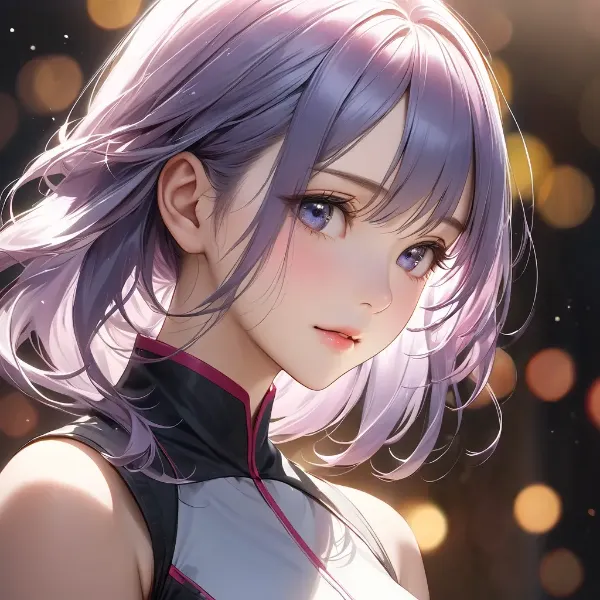 光に輝く紫髪の少女