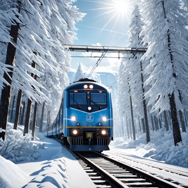 雪原を駆ける青い旅人