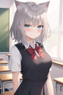 制服の猫耳女の子