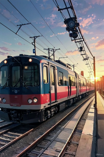 逆光の電車撮影