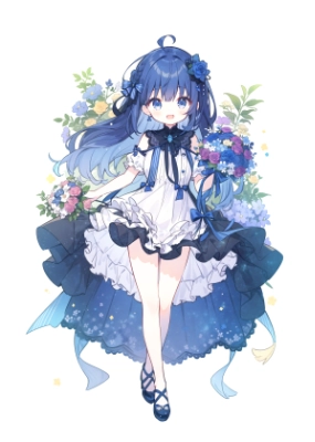 lady with flowers
