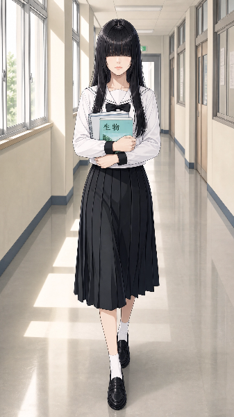 廊下を歩く暗子さん