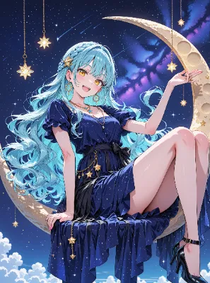 星月夜の青い少女