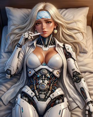 熱を測るロボット少女
