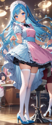 午後の青髪メイドさん