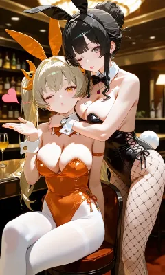 高級バーで交わすバニーたちの甘い秘密