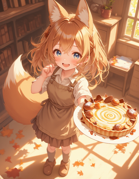 コン子とモンブランタルト