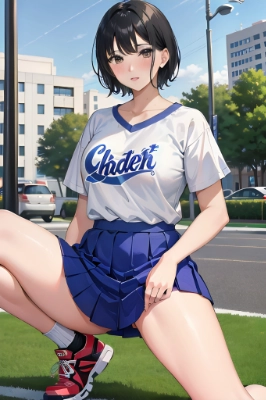 運動する彼女