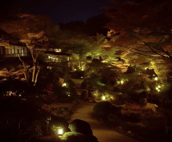 夜の庭園