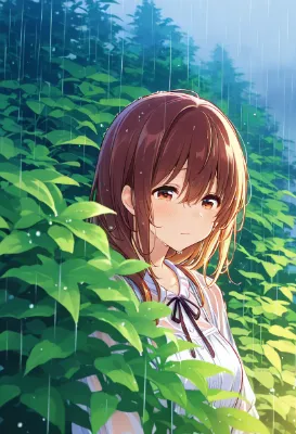 雨の森で出会った不思議な微笑み