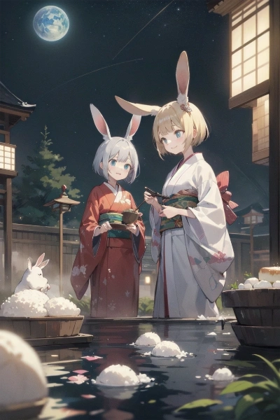 金卯玉兎の月面餅つき其之四