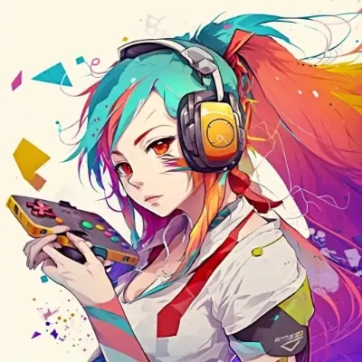 カラフルな虹色の女の子