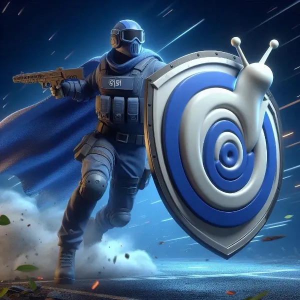 カタツムリの盾を持つタクティカルヒーロー