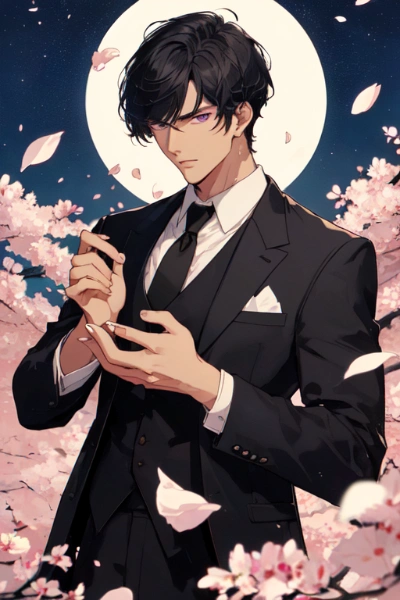 花びらと黒髪短髪男性＊その2(15枚)