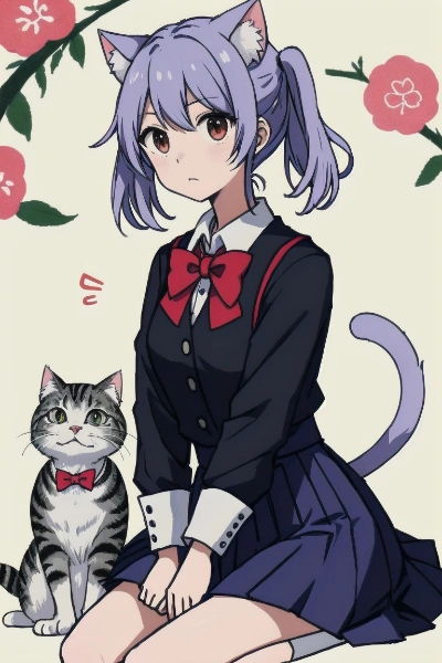 猫耳ツインテ(紫)