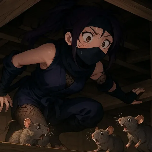 忍者少女のネズミパニック