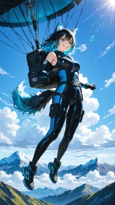 🐺 パラシュートの日 〜ヒャッハー！ 空って最高だな！！〜🪂💙