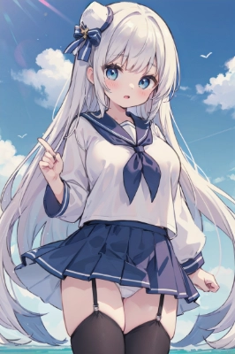 セーラー服ぱんちら娘