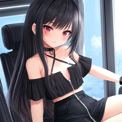 黒髪の車内シークレット