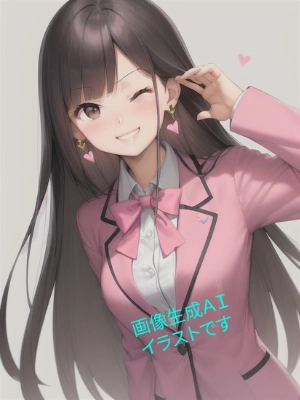 ウインクする美少女たち