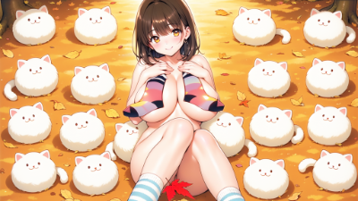 裸ソックスと猫？