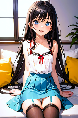 座る女の子