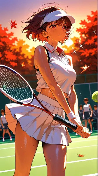 テニス部の女性(テニスの日,9月23日 記念日）