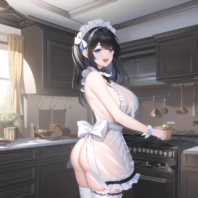 変態紳士の館の料理中のメイドさん