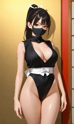 黒マスクの艶やかな影