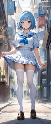 暑そうな青髪さん