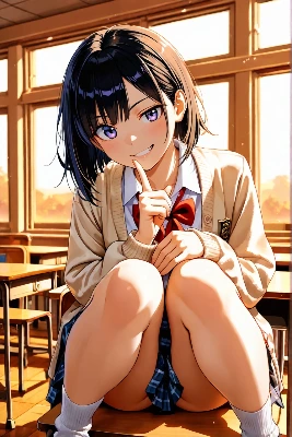 放課後の教室で君を誘う微笑み