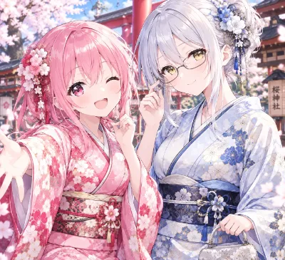 CSF　ひよりとセリナの和服