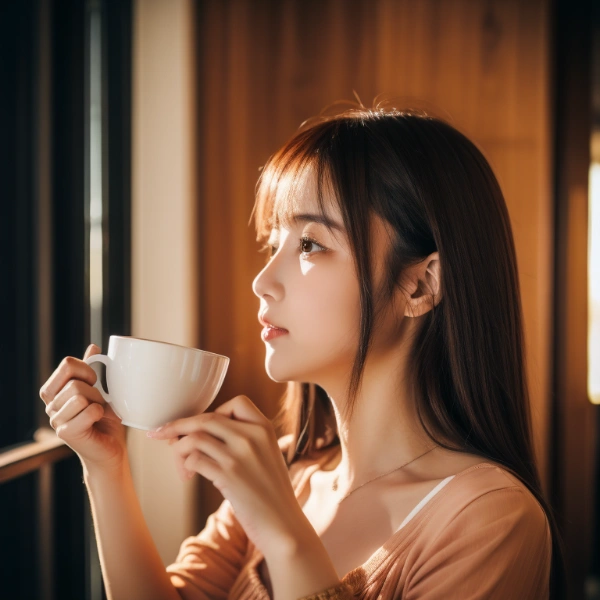 コーヒーを飲む女の子